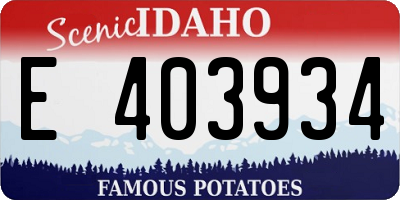ID license plate E403934