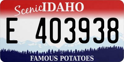 ID license plate E403938