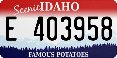 ID license plate E403958
