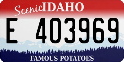 ID license plate E403969