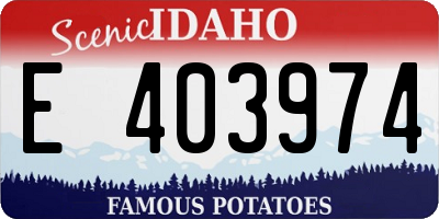 ID license plate E403974