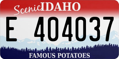 ID license plate E404037