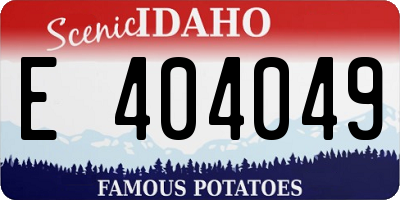 ID license plate E404049