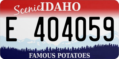 ID license plate E404059