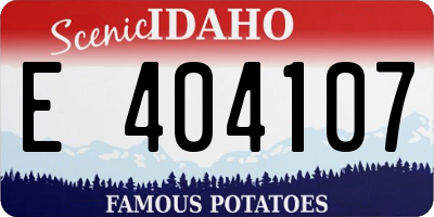 ID license plate E404107