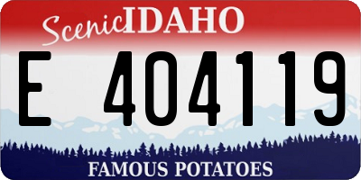 ID license plate E404119