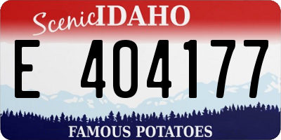 ID license plate E404177