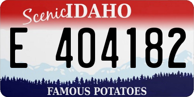 ID license plate E404182