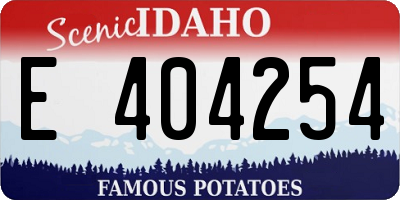 ID license plate E404254