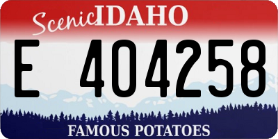 ID license plate E404258