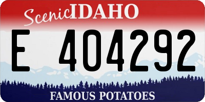 ID license plate E404292