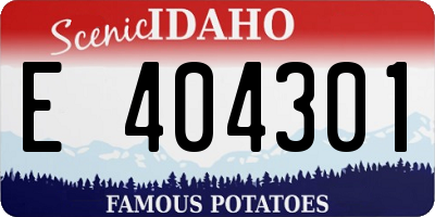 ID license plate E404301