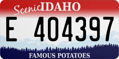 ID license plate E404397