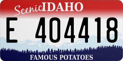 ID license plate E404418