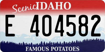 ID license plate E404582