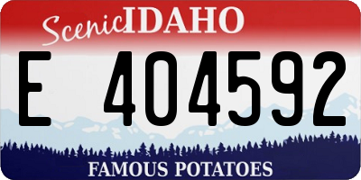 ID license plate E404592