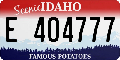 ID license plate E404777