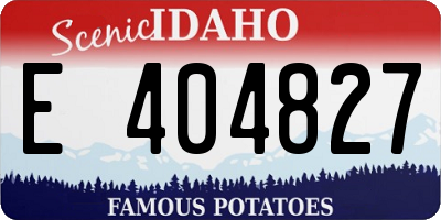 ID license plate E404827