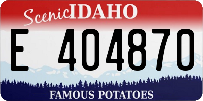ID license plate E404870