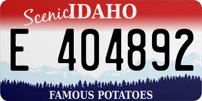 ID license plate E404892