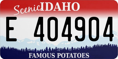 ID license plate E404904