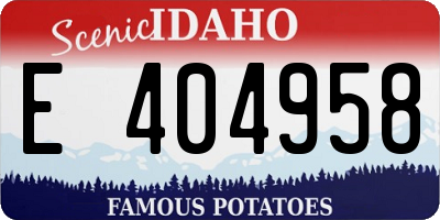 ID license plate E404958