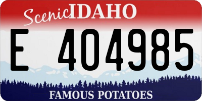 ID license plate E404985