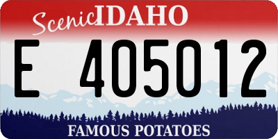 ID license plate E405012