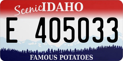 ID license plate E405033