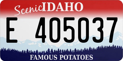 ID license plate E405037