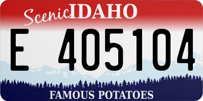 ID license plate E405104