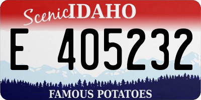 ID license plate E405232