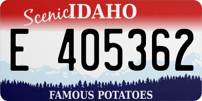 ID license plate E405362