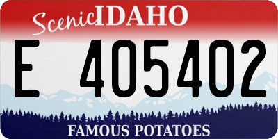 ID license plate E405402