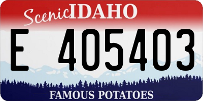 ID license plate E405403