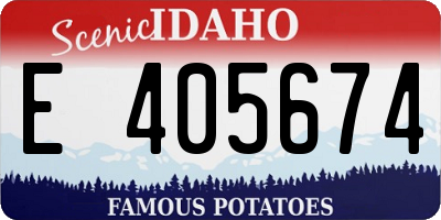 ID license plate E405674