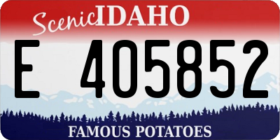 ID license plate E405852