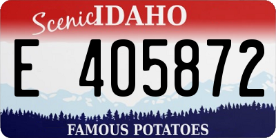 ID license plate E405872
