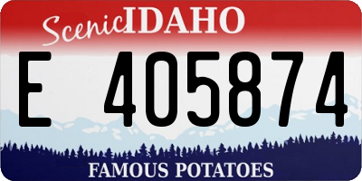 ID license plate E405874