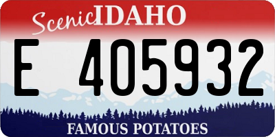 ID license plate E405932