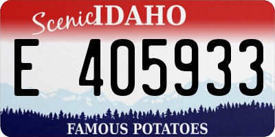 ID license plate E405933