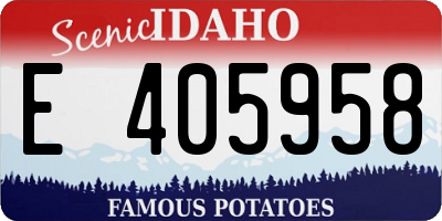 ID license plate E405958