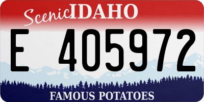 ID license plate E405972