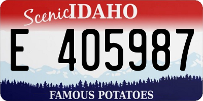 ID license plate E405987