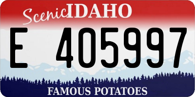 ID license plate E405997