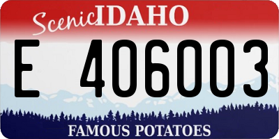ID license plate E406003