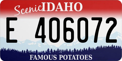 ID license plate E406072
