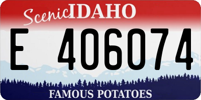 ID license plate E406074