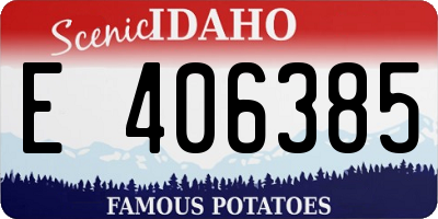 ID license plate E406385