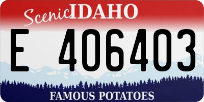ID license plate E406403